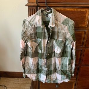 Pink and green plaid shirt